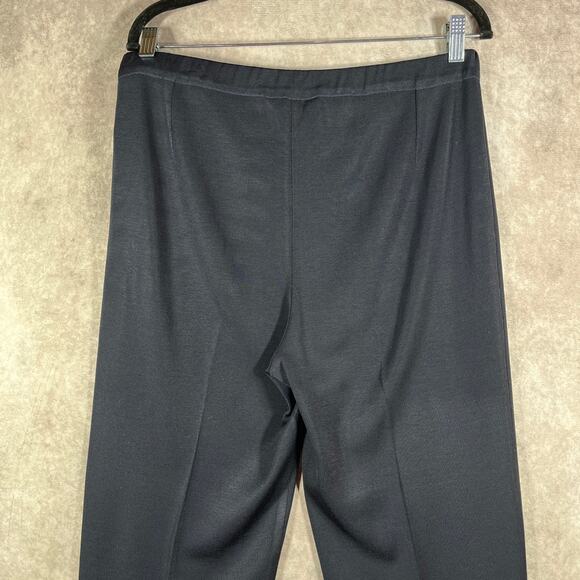 Ming Wang Pants Womens Large Blue Knit Pull On Straight Ankle High Rise Casual - Picture 4 of 11